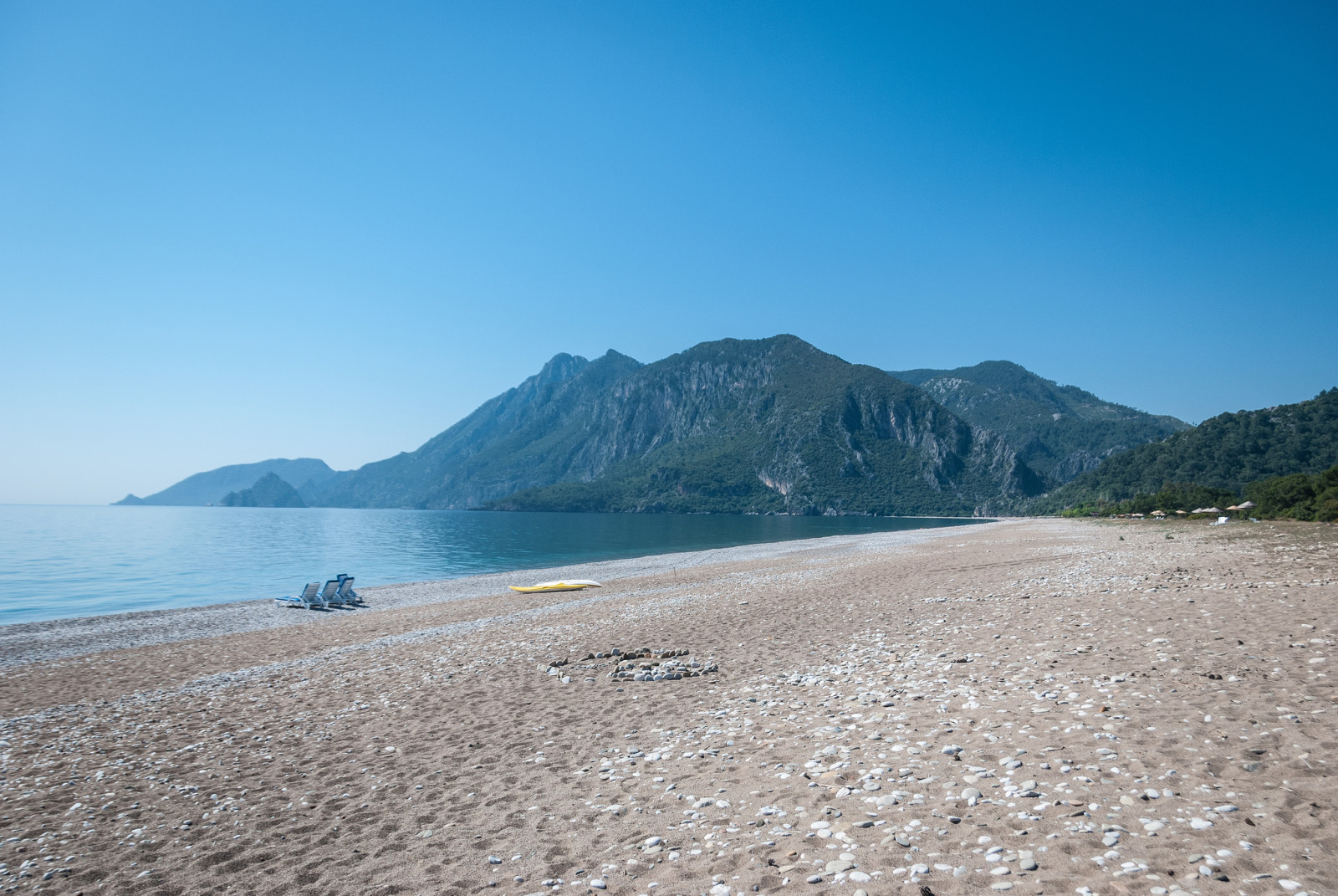 beach, sea, mountains