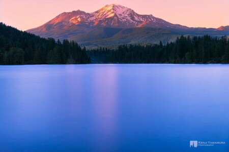 Kenji Yamamura, lago, Montaña, fotógrafo, puesta de sol, parte superior