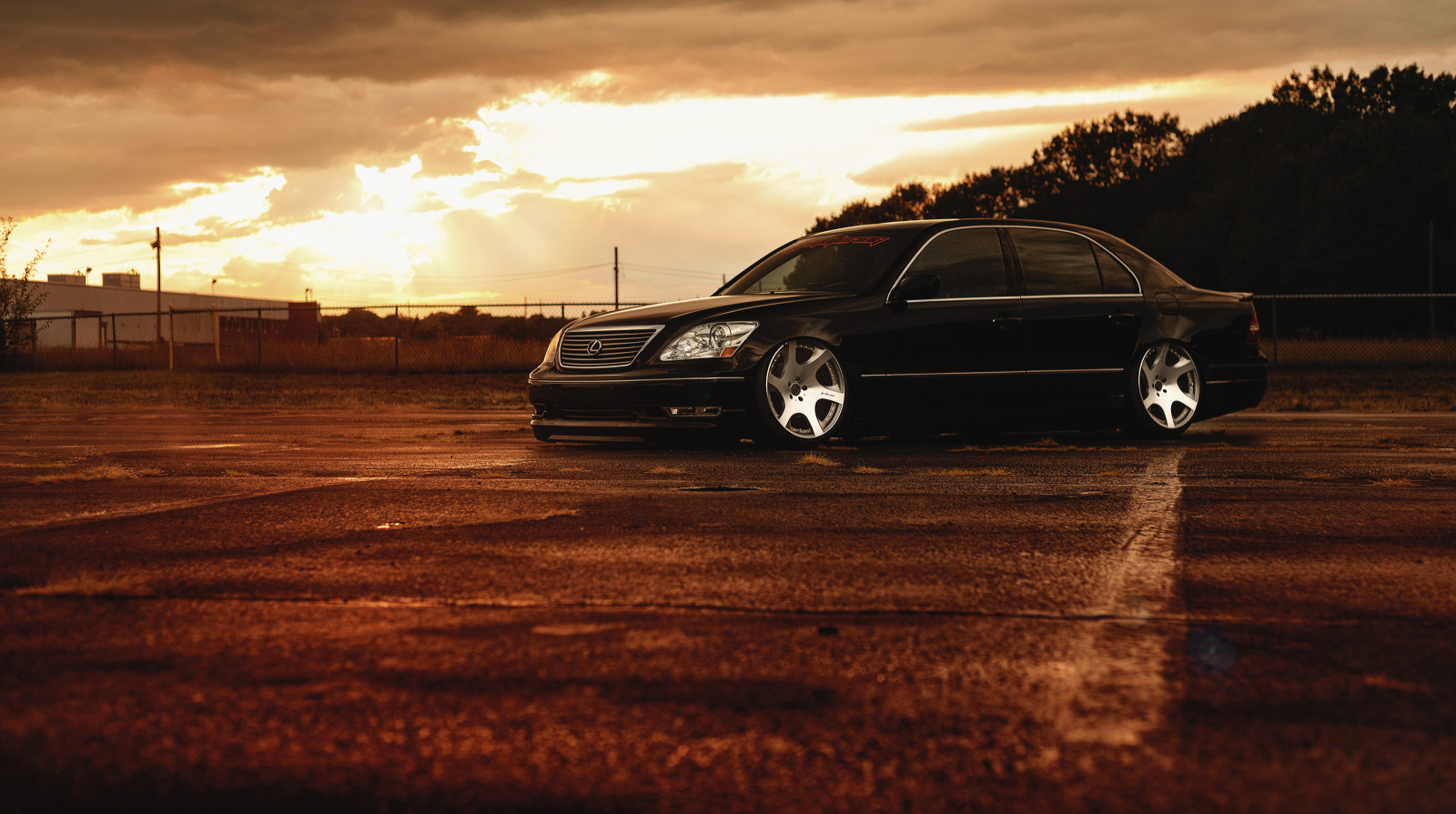 noir, le coucher du soleil, Couleur, Position, De face, Lexus, Faible, JDM