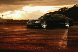 sort, farve, Foran, JDM, Lexus, Lav, LS 430, Stance