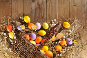 Páscoa, ovos, feliz, feriado, Primavera, Verba, madeira