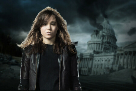 attrice, sfondo, Campidoglio, personaggio, Abiti, carino, Ellen Page, viso