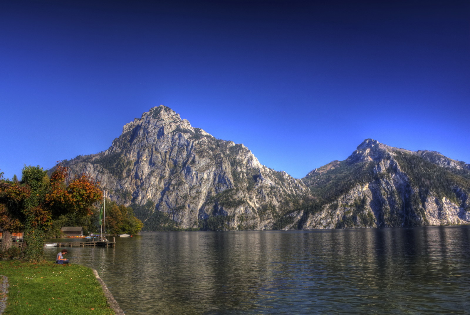 natuur, de lucht, meer, landschap, bergen, foto, Oostenrijk, Traunkirchen