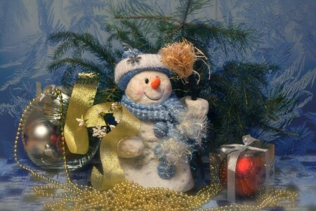 frost, pattern, snowman, spruce, toys