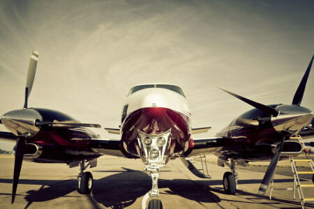 Beechcraft King Air, stuga, propeller, planet, Turbin