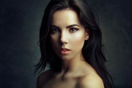 marron, brunette, yeux, coiffure, lèvres, portrait, épaules, l'expression