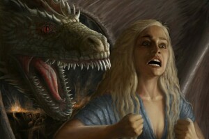 Uma música de gelo e Fogo, arte, Daenerys Targaryen, Dragão, emoções, Guerra dos Tronos, menina, Raiva