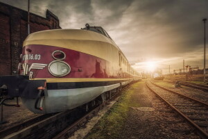 la carretera, estación, tren