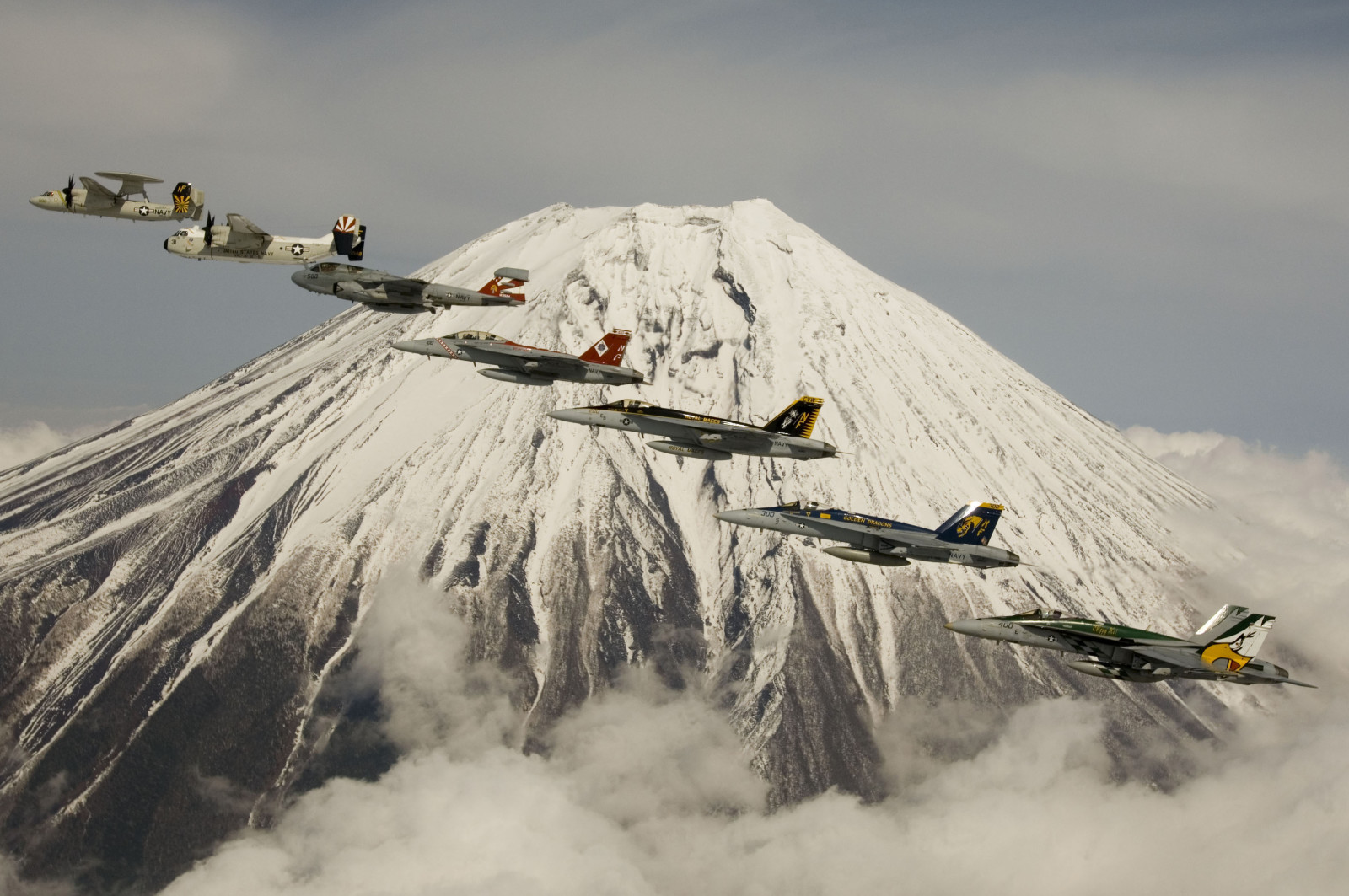 Montagne, vol, le volcan, aviation, Fuji, Combattants