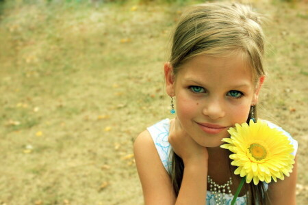 fleur, fille, ambiance