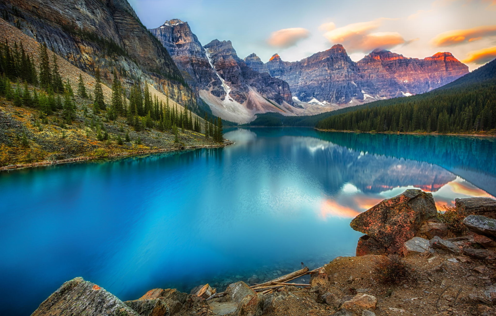 árvore, floresta, natureza, lago, Canadá, montanhas