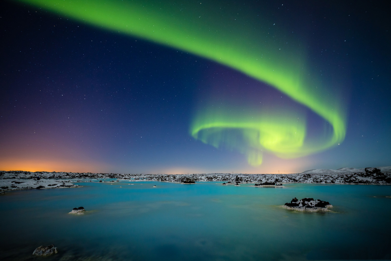 il cielo, lago, notte, Aurora, stelle, Aurora boreale