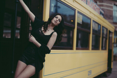 bus, girl, legs