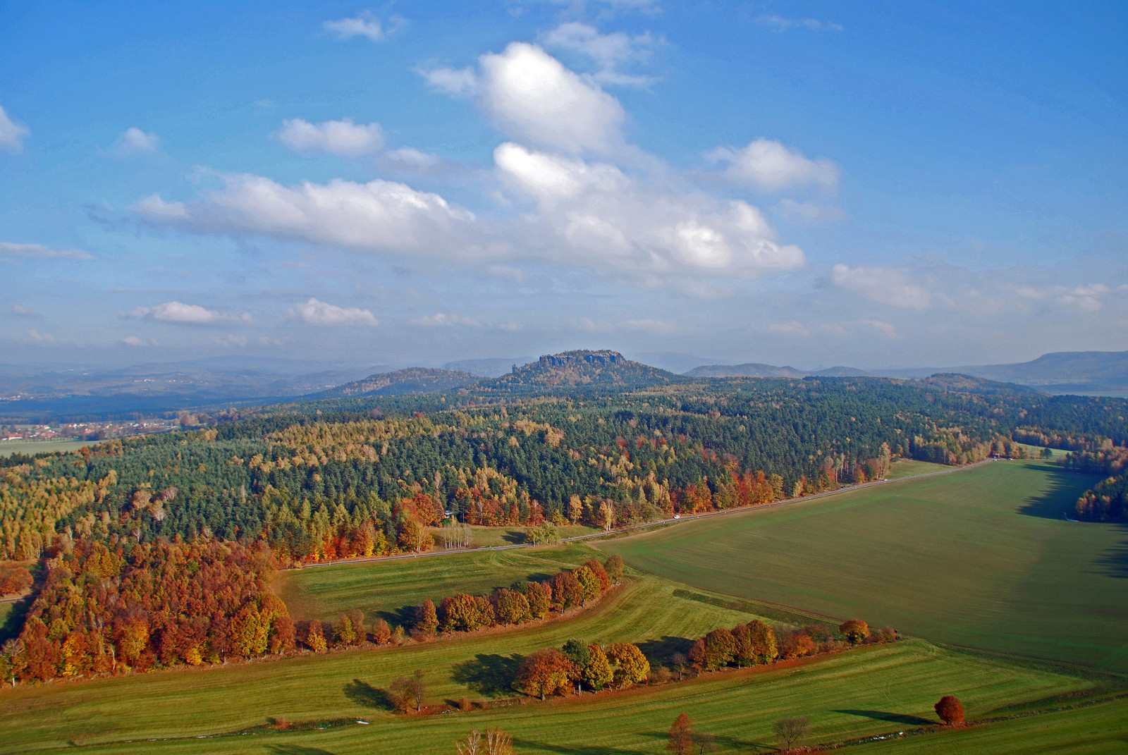 l'automne, Le ciel, Montagne, des arbres, champ, Allemagne, vallée