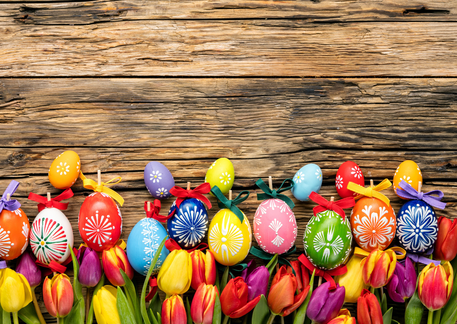 træ, ferie, æg, lykkelig, blomster, forår, tulipaner, farverig