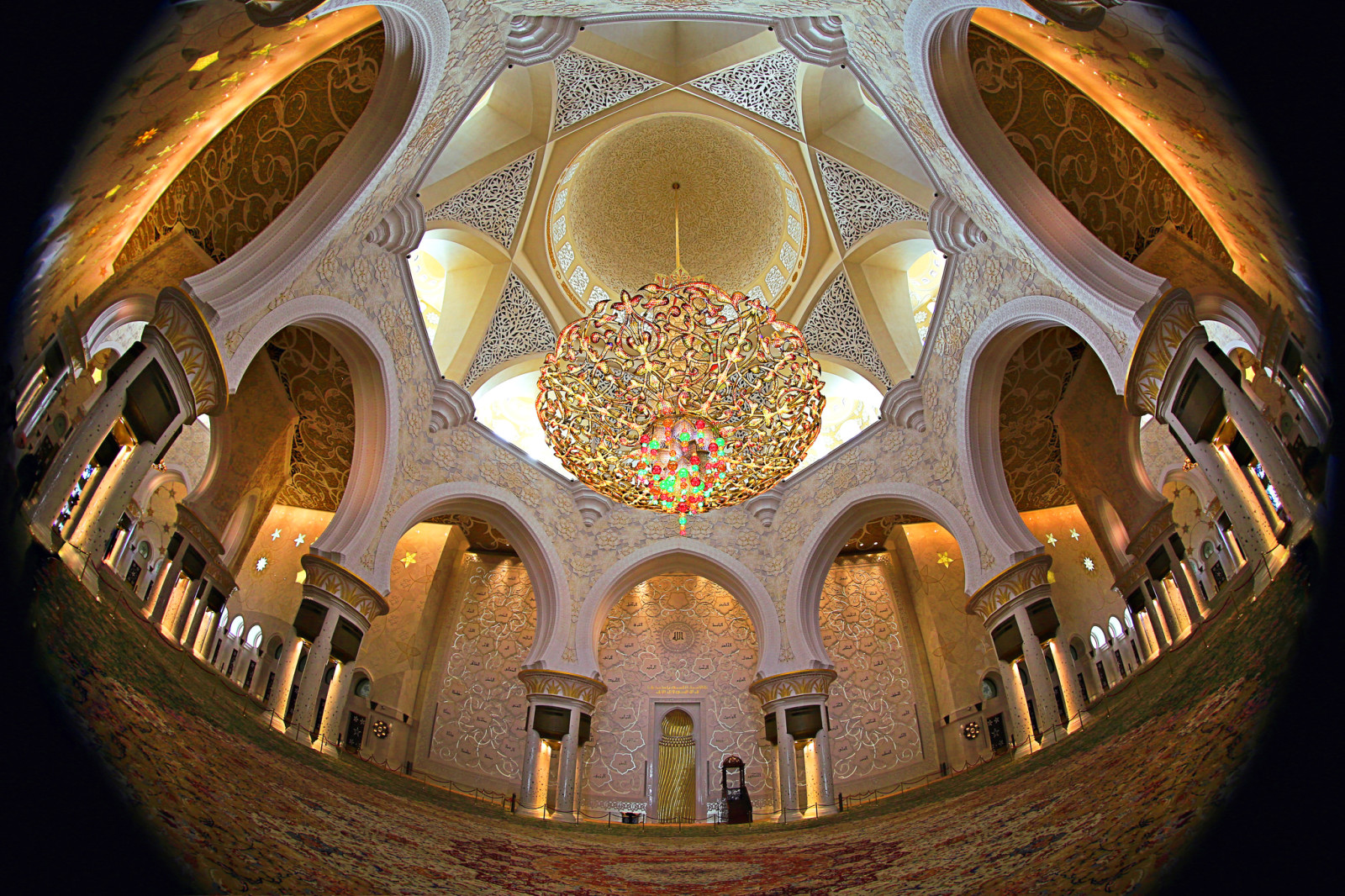 BAE, mimari, Abu Dabi, kubbe, Büyük Şeyh Zayed Camii, avize, din