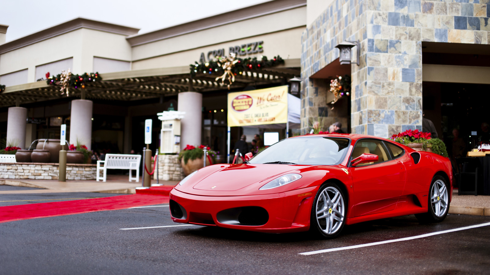 de stad, ferrari, rood, F430