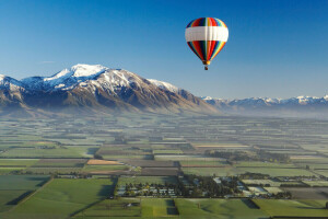 Ballon, champ, paysage, montagnes, la nature, photo