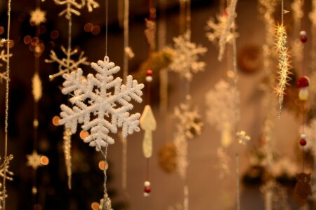 Christmas, New Year, snowflake, toy