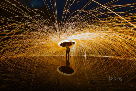 lumières, nuit, Spectacle, Art étincelant