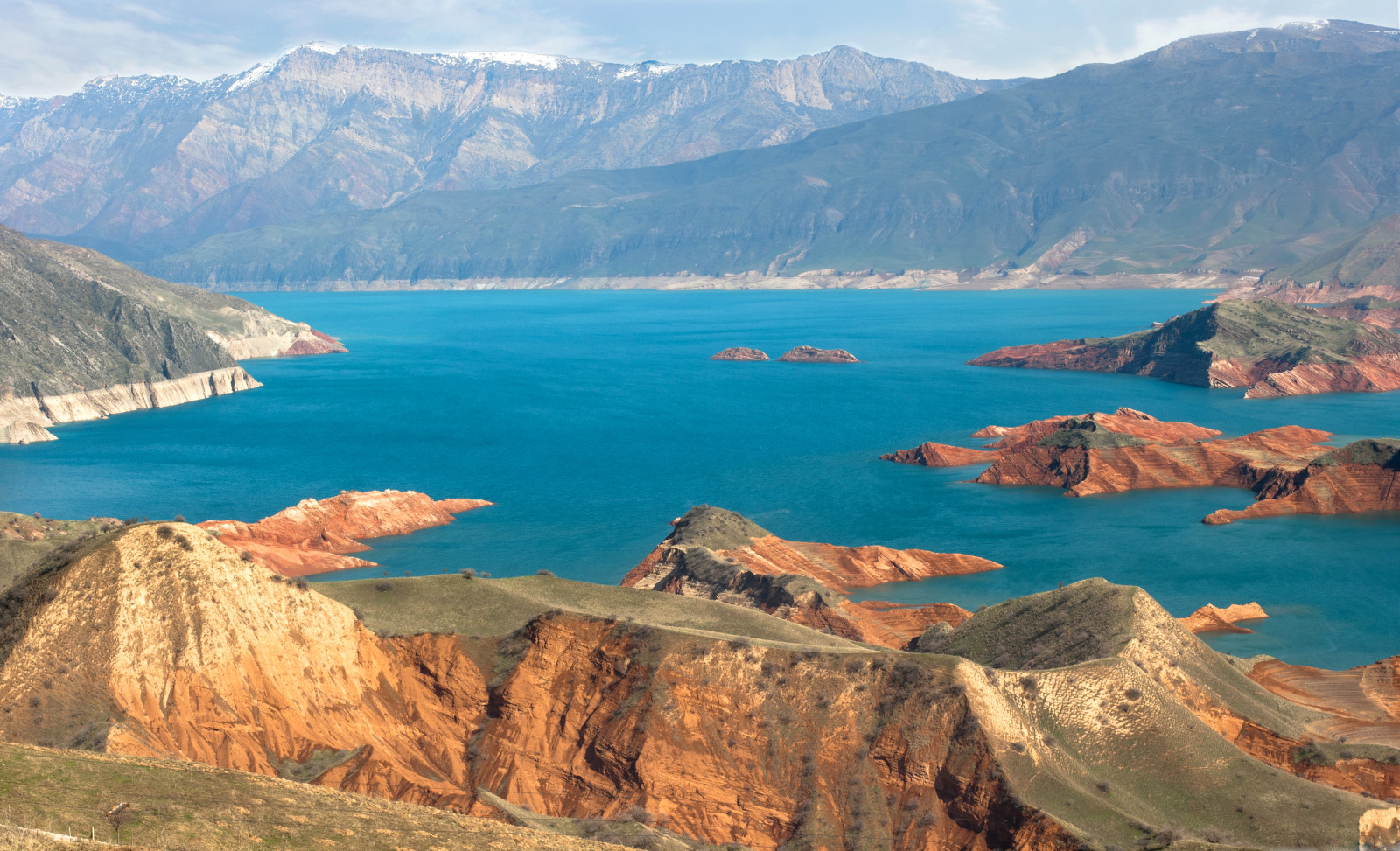 lago, montañas, Rusia, panorama, rocas, costa, Baikal