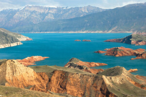 Baikal, Küste, See, Berge, Panorama, Felsen, Russland