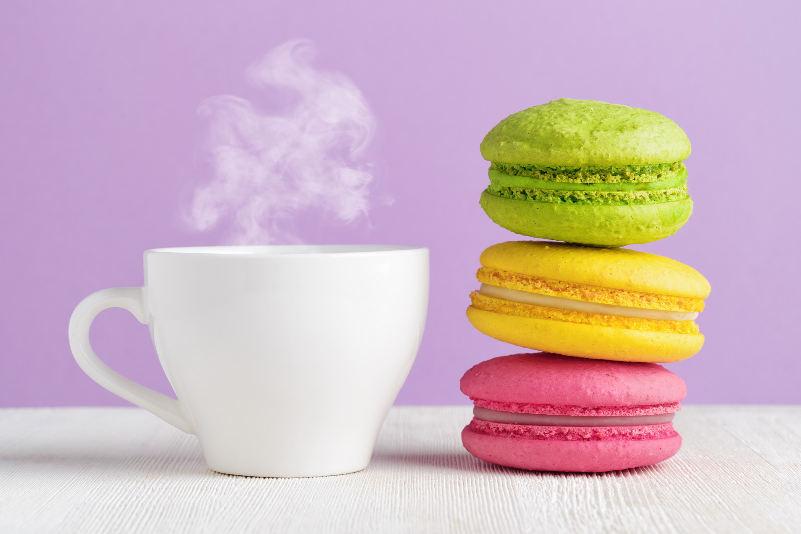 Kekse, Kaffee, Dessert, bunt, Süss, Macaron, Tasse, Mandel