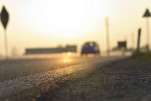 ligero, macro, la carretera