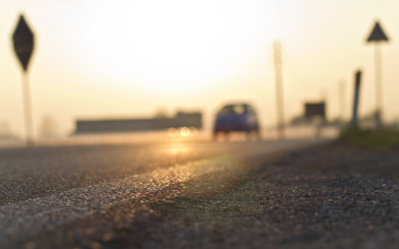 ligero, macro, la carretera