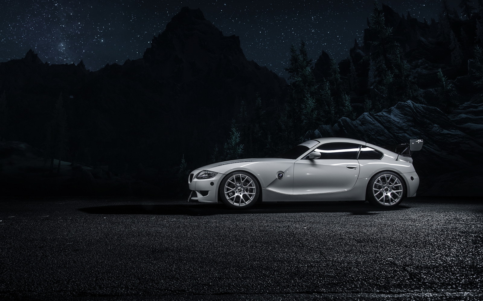 auto, notte, montagne, bianca, BMW Z4M