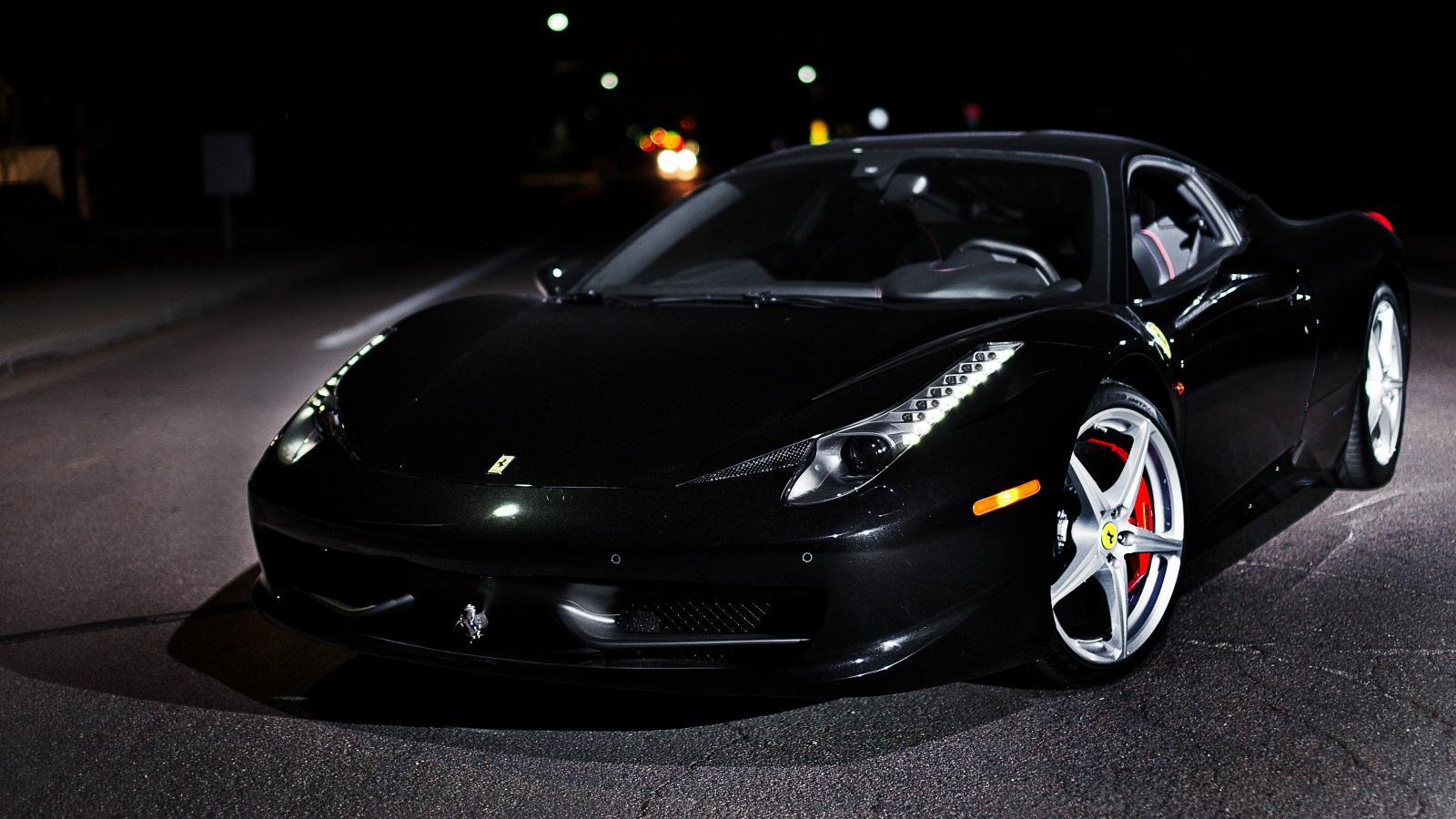 nero, supercar, ferrari, 458, Italia