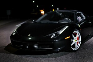 458, schwarz, Ferrari, Italia, Supersportwagen