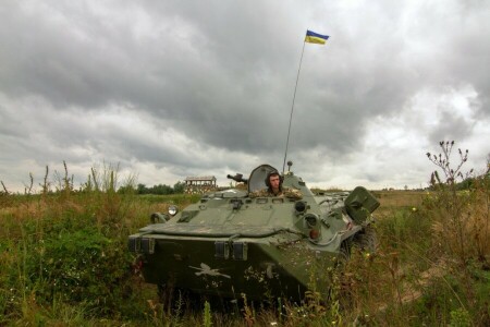 BMP, drapeau, Soldats, armes