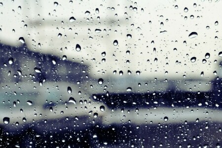 drops, glass, rain, street, the city