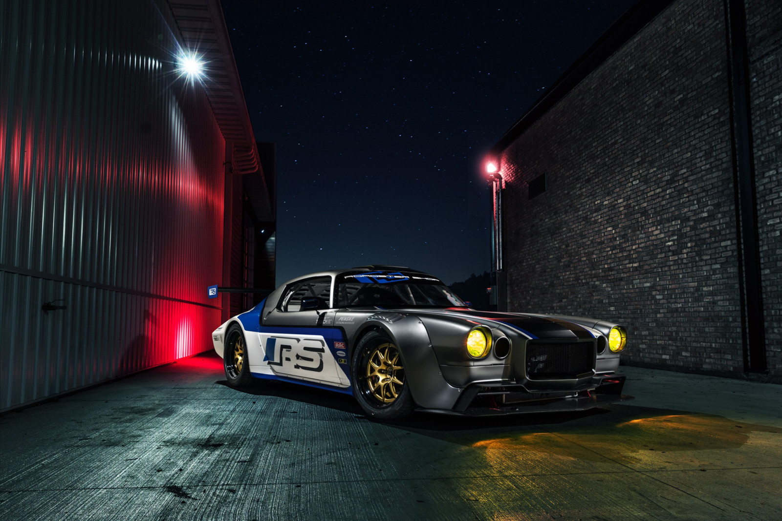 coche, noche, Carrera, Frente, Camaro, Alboroto, 750HP