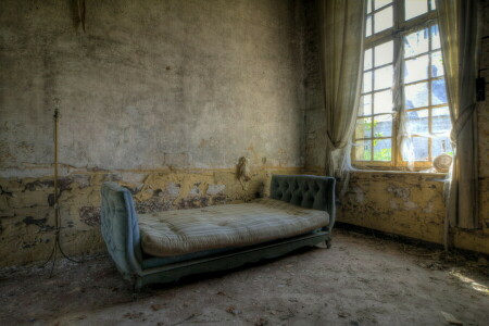 bed, kamer, venster