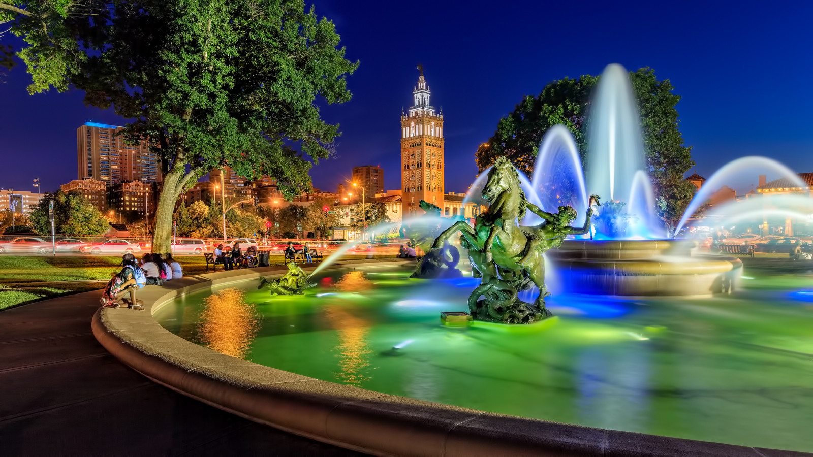 scultura, la zona, Fontana, Missouri, Kansas City, Country Club Plaza, Fontana commemorativa di JC Nichols