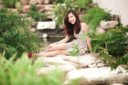 asian, Garden, girl