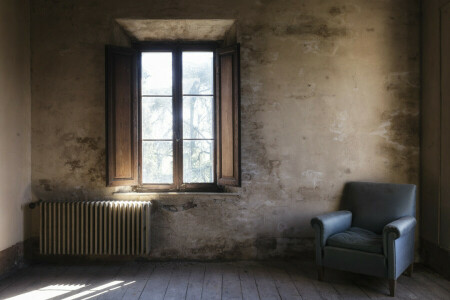 chair, room, window