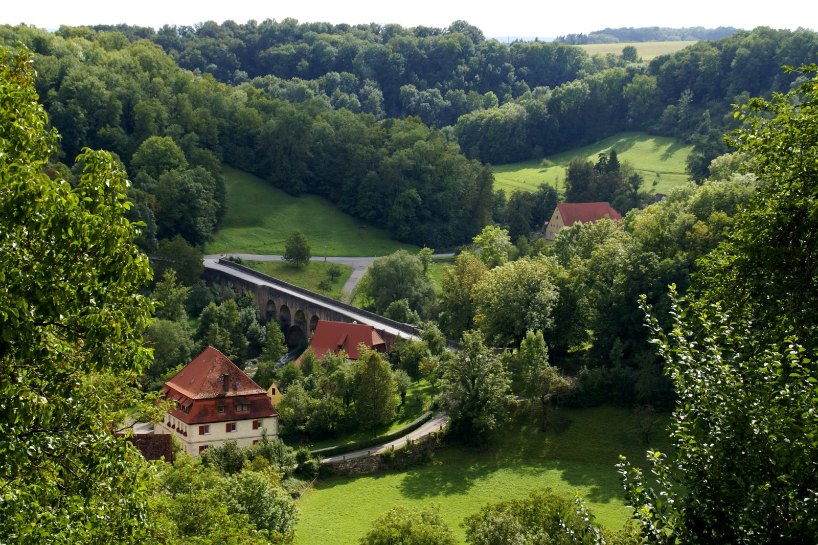 les, tráva, rieka, cestné, stromy, zelenina, Domov, Nemecko