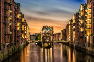 canal, Allemagne, Accueil, rivière, la ville