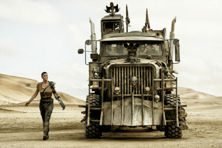 Charlize Theron, Fury Road, Mad Max, Road rage, The front, This moment, tractor, truck