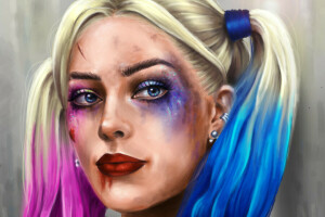 En frigørelse af samoubiyc, kunst, harley quinn, Margot Robbie, Selvmordspad