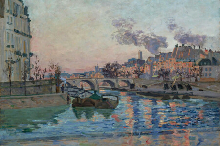 Arman Hyomin, Pont, Accueil, Paris, image, rivière, Le paysage urbain