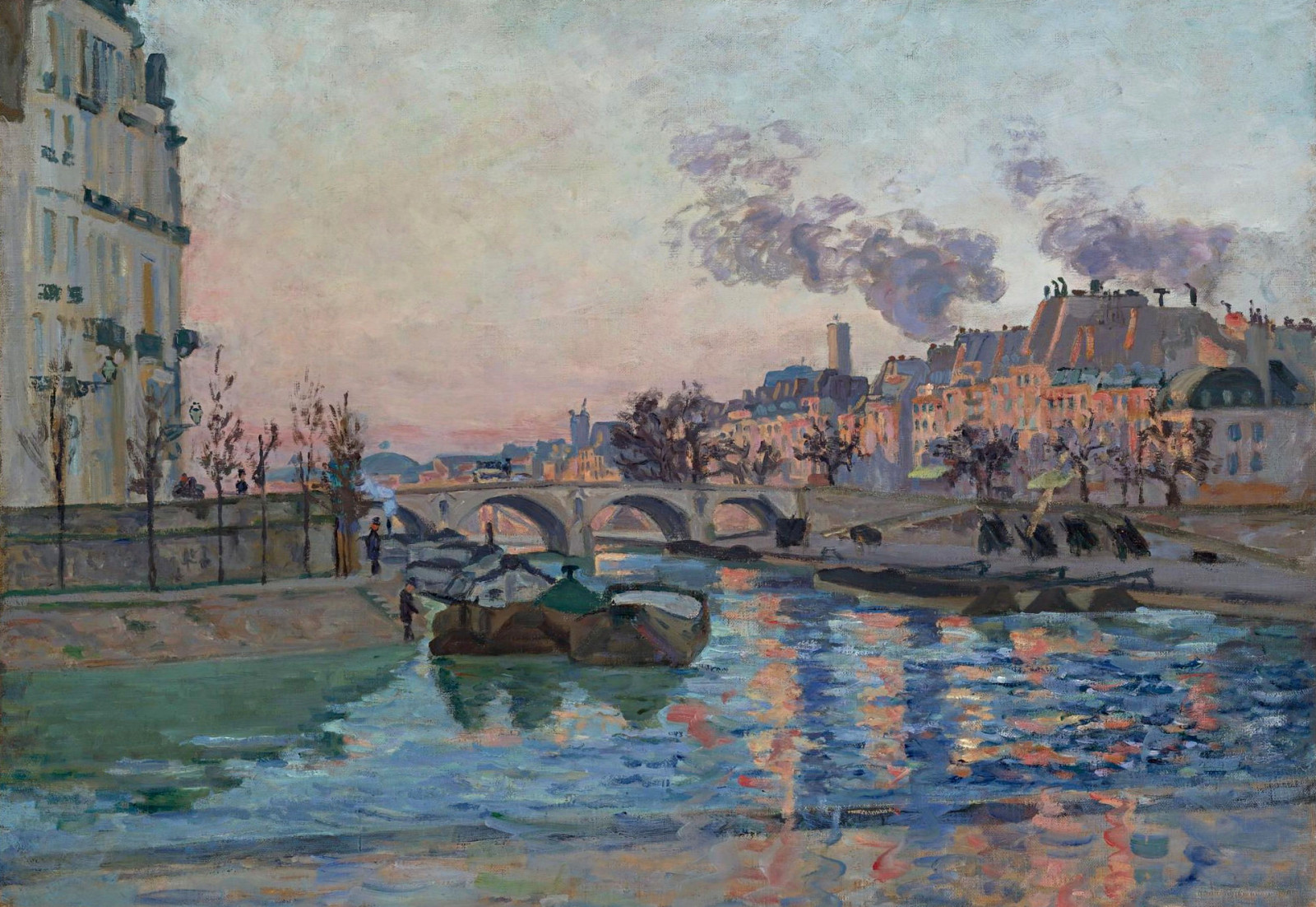 fiume, immagine, casa, ponte, Parigi, Il paesaggio urbano, Arman Hyomin