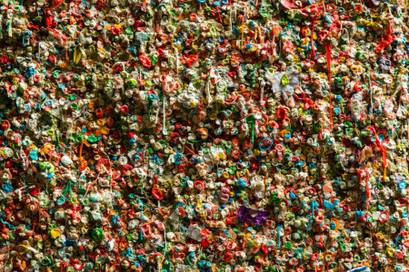 chewing gum, color, texture, wall