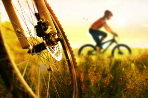 bicicletta, Ciclismo, gambe, tramonto