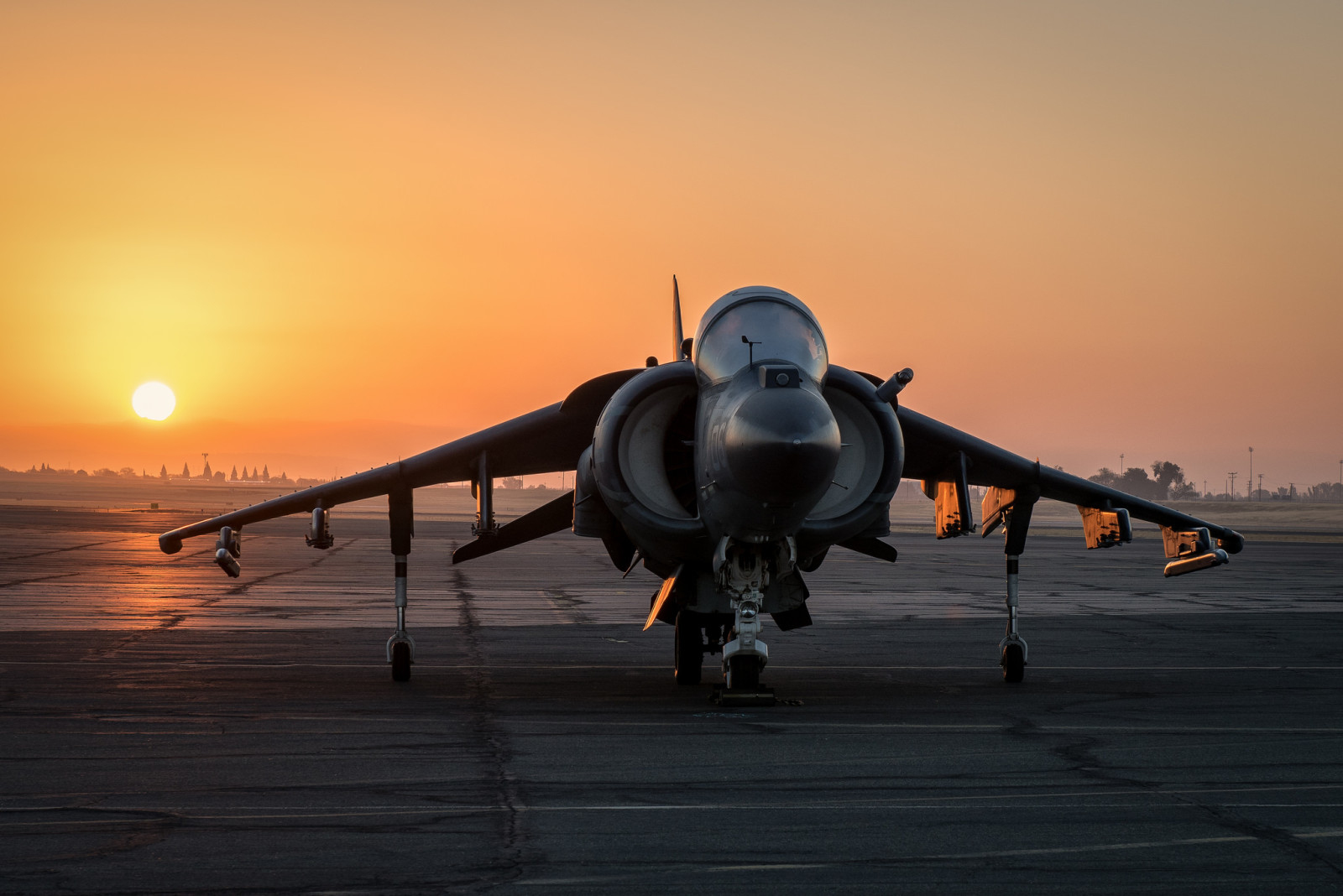 tramonto, attacco, Harrier II, AV-8B, "Harrier" II