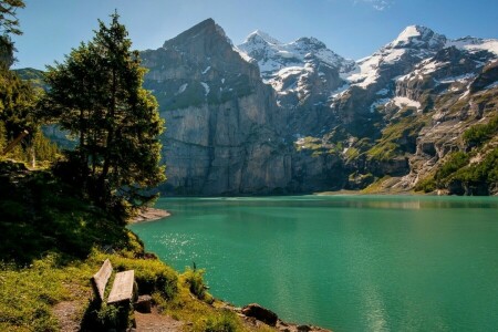 lago, paesaggio, montagne, natura, sentiero, foto, negozio