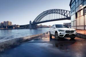 BMW, Pont, croisement, F48, promenade, rivière, rive